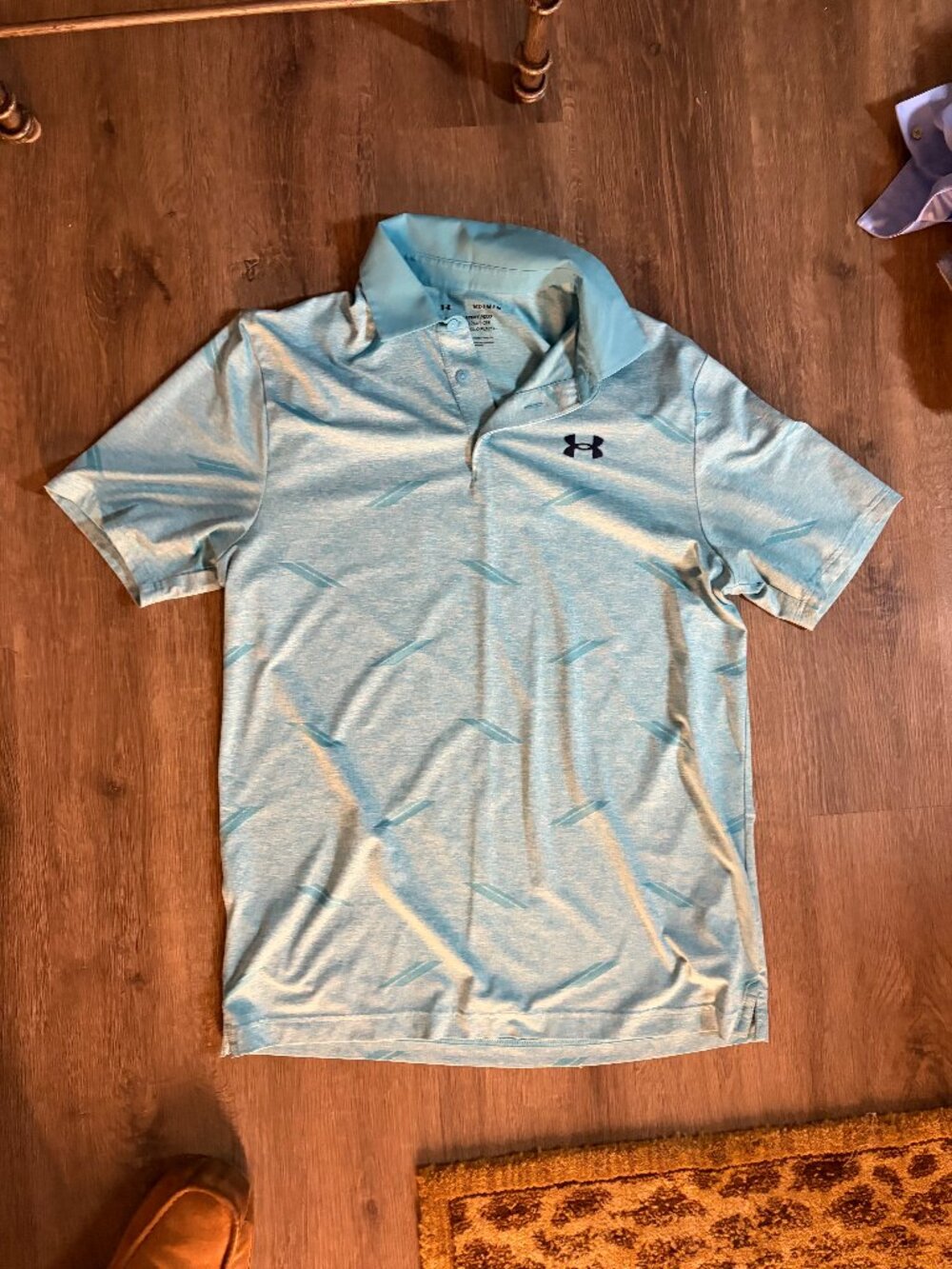 Under Armor Golf Polo - Baby blue with patterned design